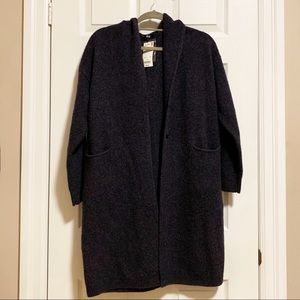 Uniqlo Melange Wool Hooded Knitted Coat (Navy)